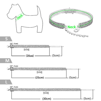 Heart-Shaped Whinestone Dog AND Cat Collars