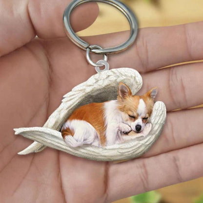 Dog Sleeping Angel Keychains