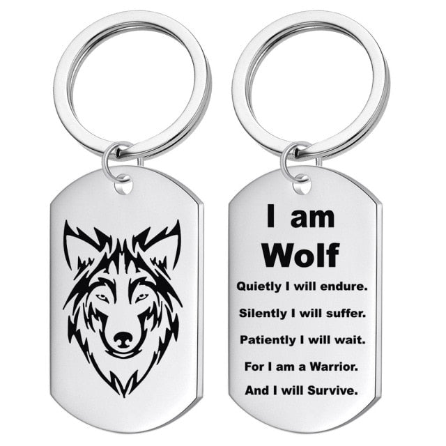 Wolf Military Dog Tag Pendant Necklaces