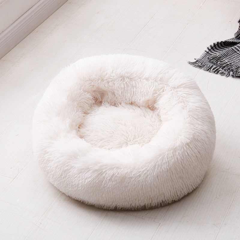 Long Plush Super Soft Dog Bed Pet Kennel Round Sleeping Bag Lounger Cat House Winter Warm Sofa Basket for Small Medium Large Dog