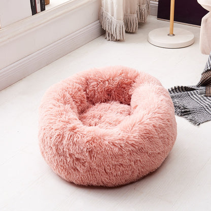 Long Plush Super Soft Dog Bed Pet Kennel Round Sleeping Bag Lounger Cat House Winter Warm Sofa Basket for Small Medium Large Dog