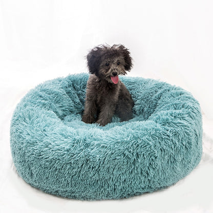 Long Plush Super Soft Dog Bed Pet Kennel Round Sleeping Bag Lounger Cat House Winter Warm Sofa Basket for Small Medium Large Dog