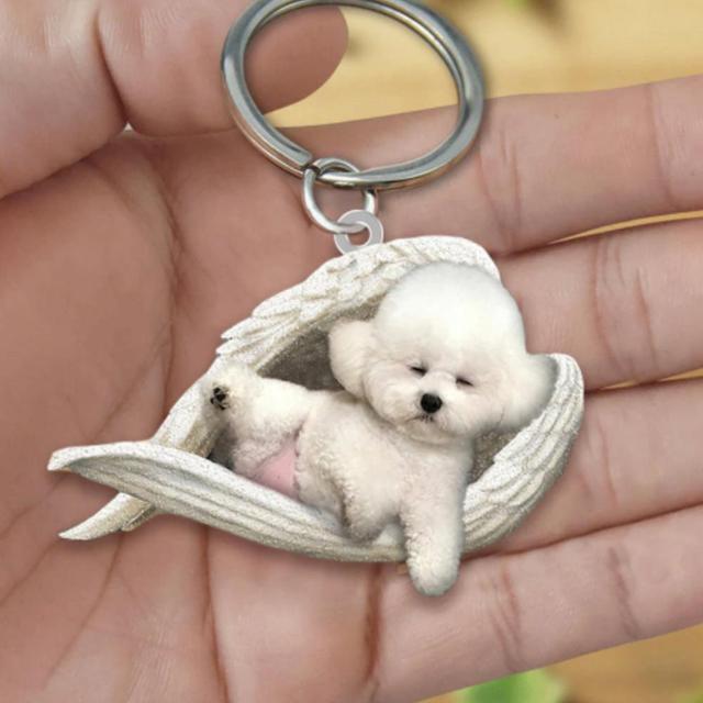 Dog Sleeping Angel Keychains